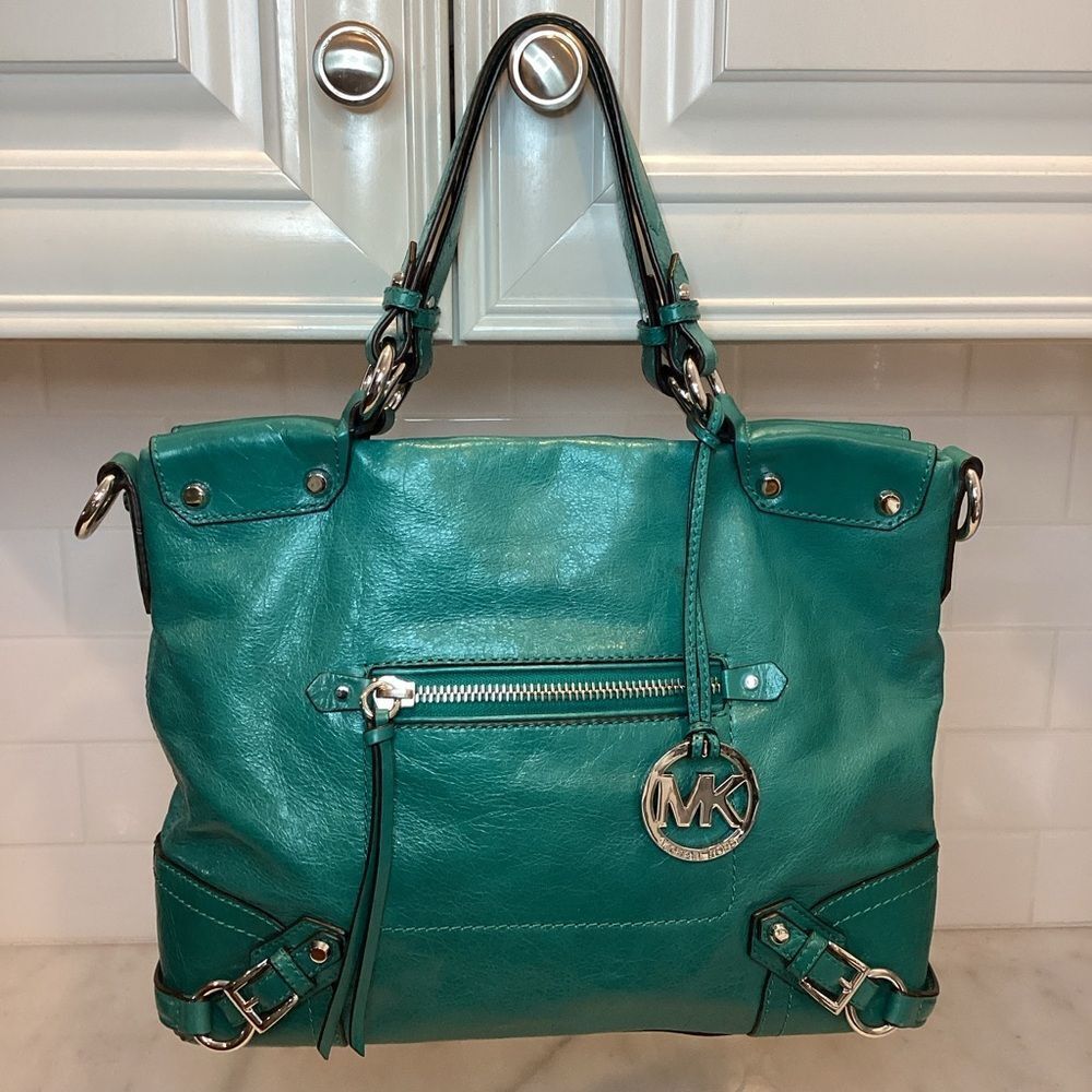 Michael Kors Bag Purse Handbag Leather Fallon Zip Tosca Satchel Shoulder Bag - Picture 1 of 14